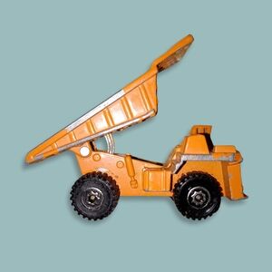 Orange Toy Dump Truck (Probably a CAT Truck) Diecast Movable Parts